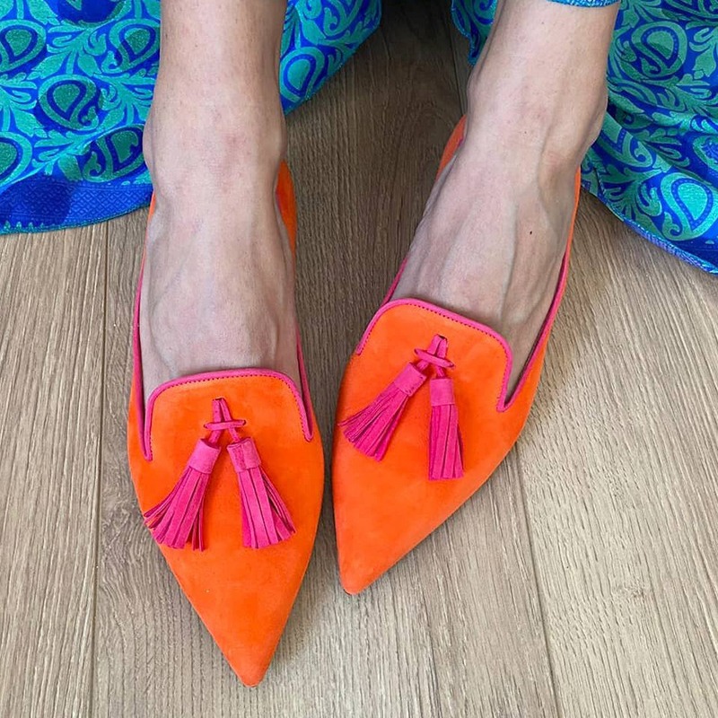 Women Fashion Heels - ฤดูใบไม้ผลิ/ฤดูร้อน 2026 แฟชั่นสีพื้น ส้นเตี้ย ปลายแหลม 40-43