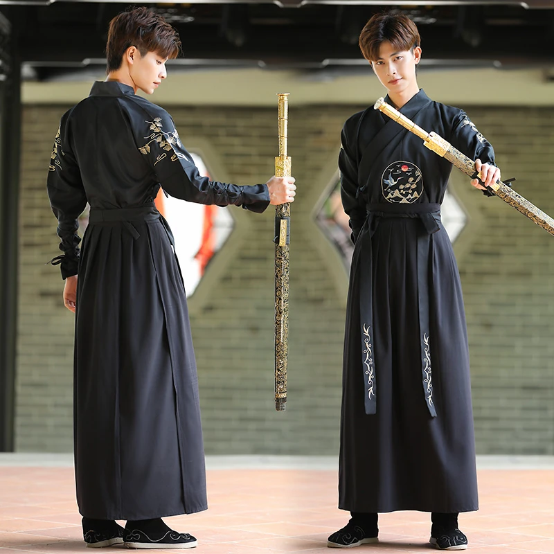 Kimono Cardigan Women - ชุดกิโมโนวินเทจสไตล์ญี่ปุ่น ชุดคอสเพลย์ซามูไร สำหรับผู้หญิงและผู้ชาย ชุดฮั่นฝูจีน ปักลายเครน เสื้อคลุมคาร์ดิแกน