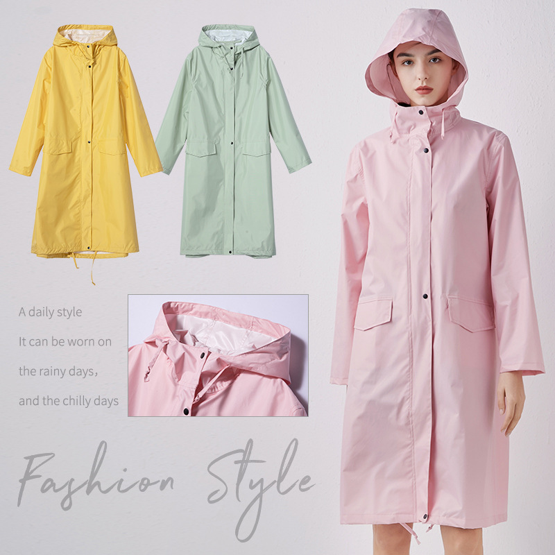 Women'S Fashion Raincoat - ใหม่แฟชั่นผู้หญิงน้ําหนักเบาBreathableเสื้อกันฝนกันน้ํายาวRain Coatผู้ใหญ่กลางแจ้งWindproofผู้ชายเดินป่าเสื้อกันฝน