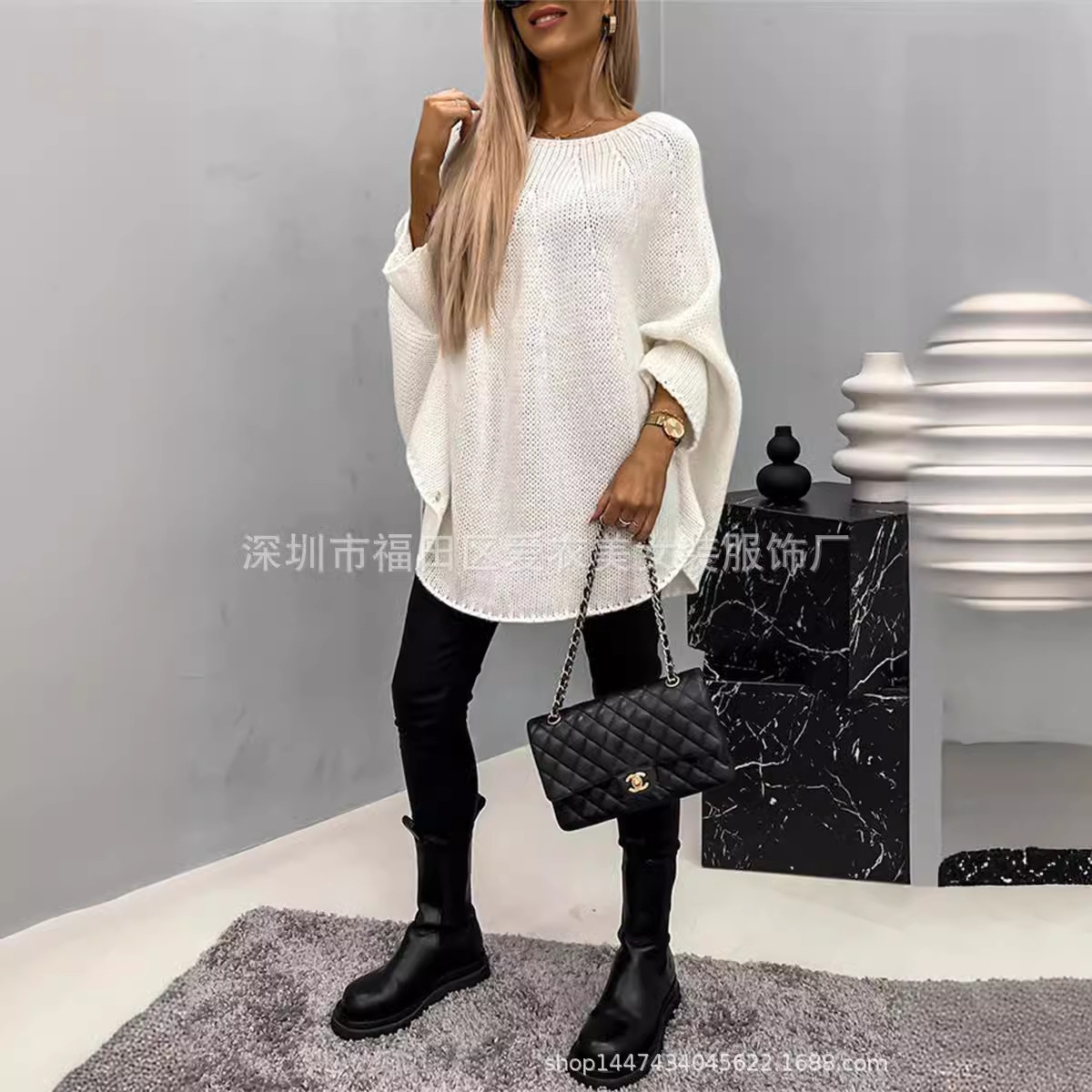 Women'S Fashion Raincoat - เสื้อสเวตเตอร์ถักสำหรับผู้หญิง สไตล์เสื้อคลุมกันฝน แฟชั่นทันสมัย ผ้าคลุมไหล่ถักนิตติ้ง เสื้อสเวตเตอร์นุ่มสบาย เสื้อผ้าผู้หญิง