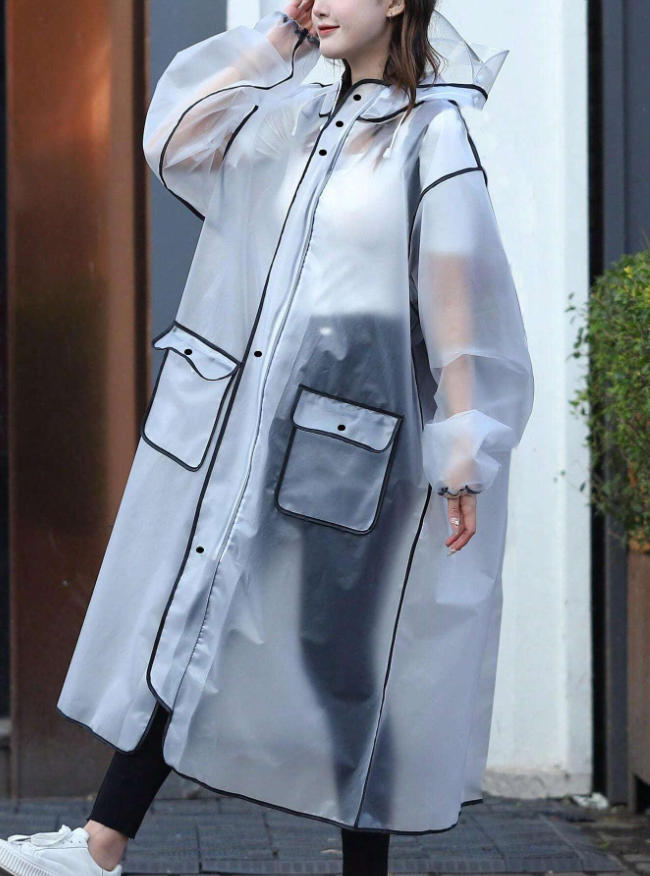 Women'S Fashion Raincoat - เสื้อกันฝนแฟชั่นอเนกประสงค์แบบยาวคลุมทั้งตัวสำหรับผู้หญิง เสื้อกันฝนแบบหนา กันน้ำและกันลม