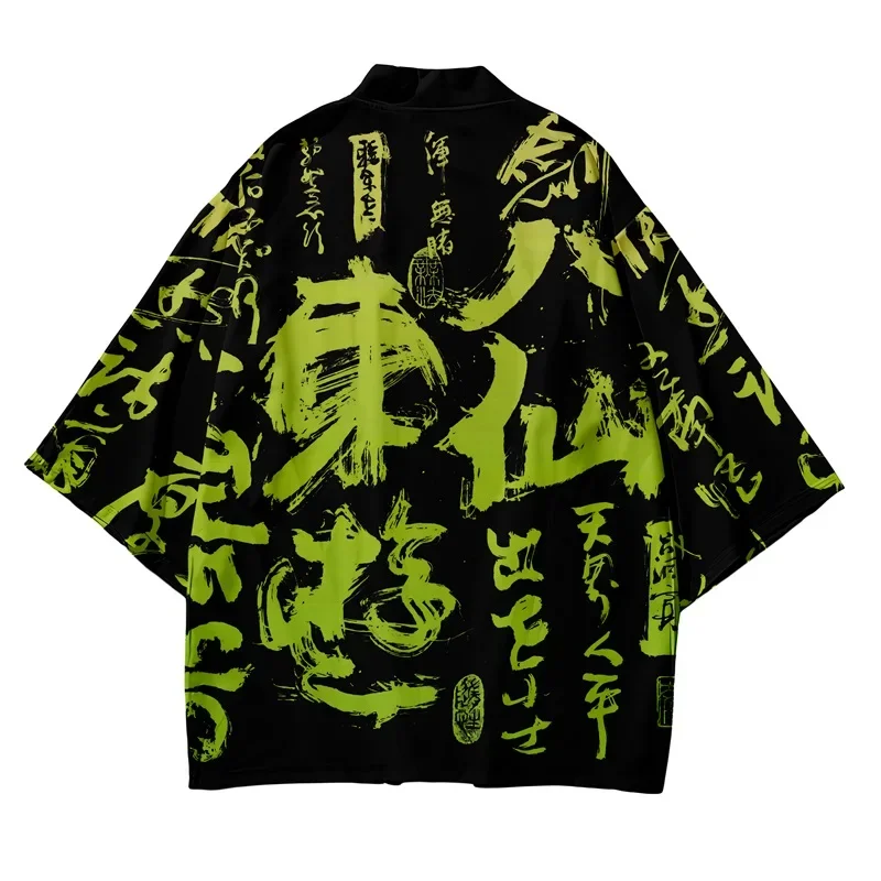 Kimono Cardigan Women - 3Dญี่ปุ่นแบบดั้งเดิมSamuraiกิโมโนฤดูร้อนผู้ชายและผู้หญิงญี่ปุ่นHarajukuเสื้อสเวตเตอร์ถักYukataแฟชั่นUnisexอะนิเมะStreetwear