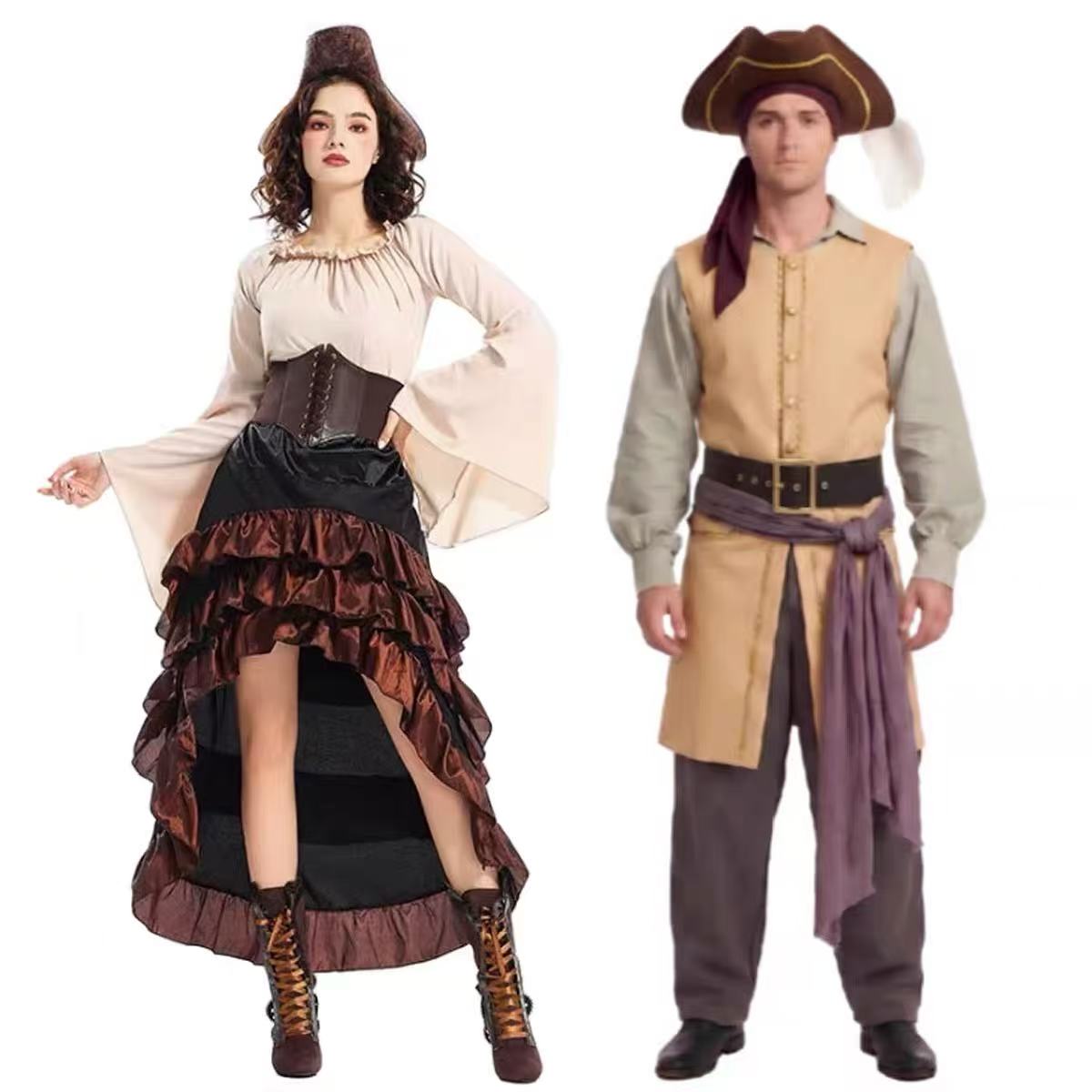 Belted Shirt Dress - ชุดคอสเพลย์กัปตันคลาร์กจากภาพยนตร์ Backrooms ชุดแฟนซีสำหรับผู้ชาย เสื้อกั๊ก หมวก เสื้อเชิ้ต