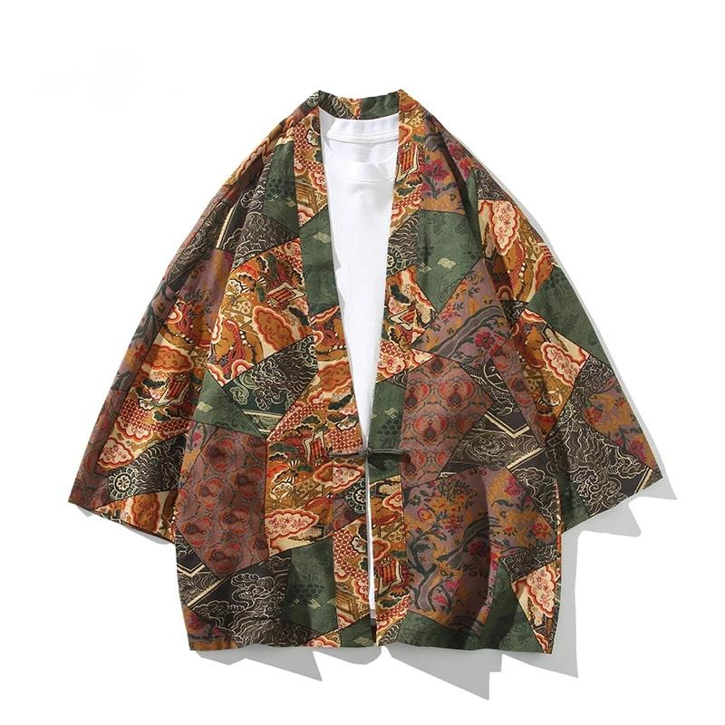 Kimono Cardigan Women - สไตล์ชาติพันธุ์พิมพ์ Yukata ผู้ชายผู้หญิงแฟชั่นผ้าฝ้ายลินินเสื้อสเวตเตอร์ถักเสื้อผ้าเอเชีย Harajuku ญี่ปุ่นคอสเพลย์กิโมโน