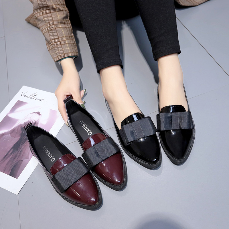 รองเท้าส้นเตี้ยหนังแก้วสีดำ/สี - Women'S Fashion Loafers บทวิจารณ์และราคา