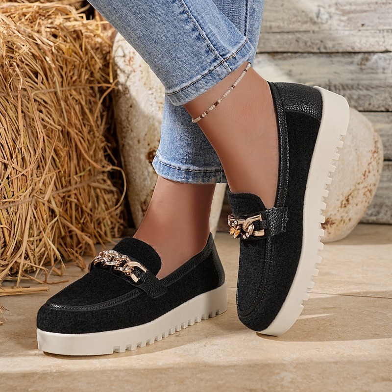 รองเท้าโลฟเฟอร์ผู้หญิงทรงหัวมน - Women'S Fashion Loafers บทวิจารณ์และราคา
