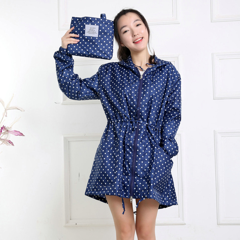 แฟชั่น Dot พิมพ์ผู้หญิงเสื้อกั - Women'S Fashion Raincoat บทวิจารณ์และราคา