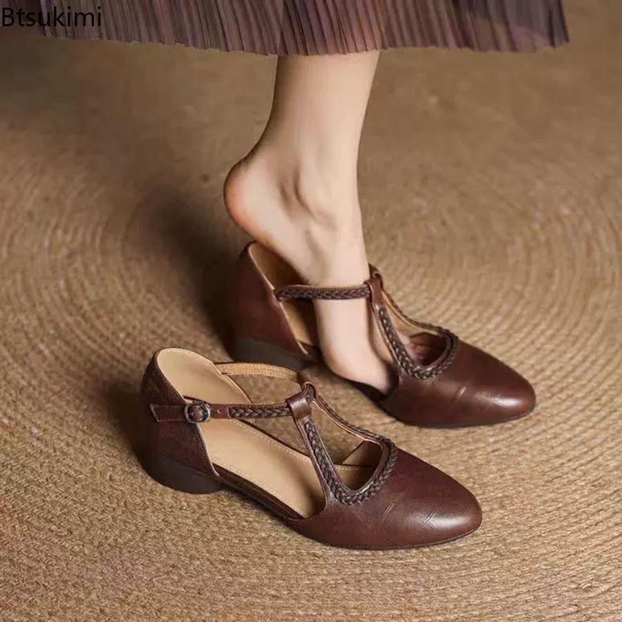 รองเท้าส้นหนาแบบสวมเปิดส้นสไตล - Women Fashion Heels บทวิจารณ์และราคา