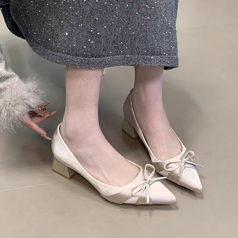 รองเท้าสไตล์เรโทรแบบสวม ความยา - Women Fashion Heels บทวิจารณ์และราคา