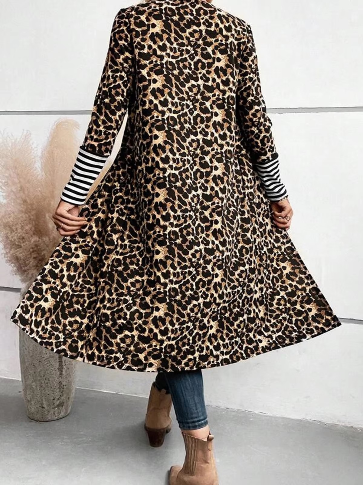 เสื้อคลุมคาร์ดิแกนลายเสือดาวสำ - Kimono Cardigan Women บทวิจารณ์และราคา
