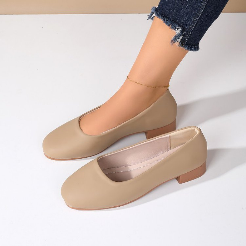 รองเท้าหนังนิ่มทรงกลมแบบสวม รุ - Women Fashion Heels บทวิจารณ์และราคา