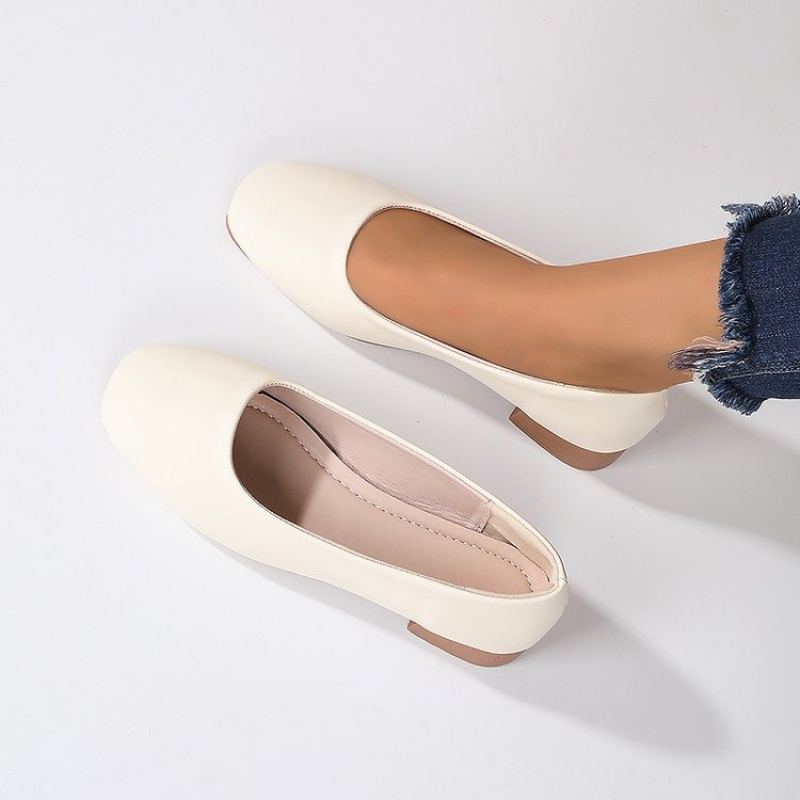 รองเท้าหนังนิ่มทรงกลมแบบสวม รุ - Women Fashion Heels บทวิจารณ์และราคา