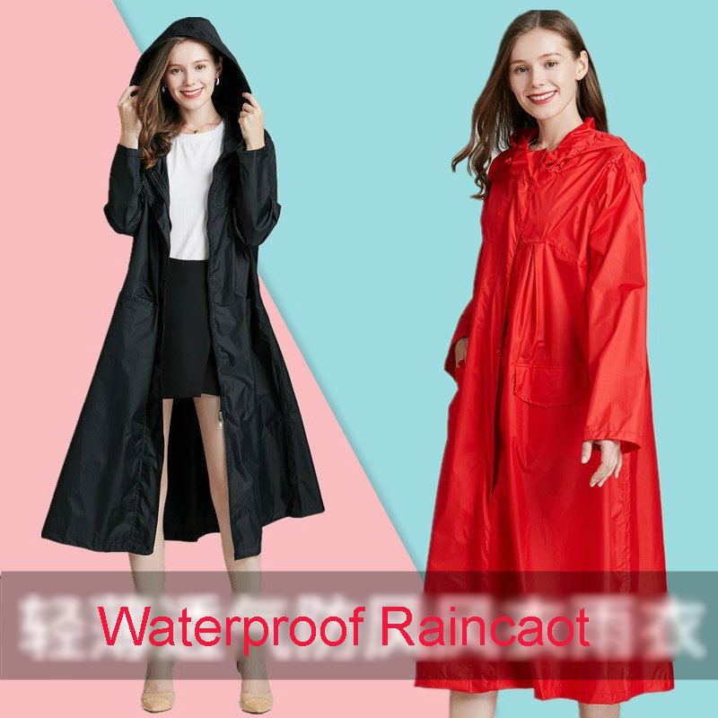 ผู้หญิงน้ําหนักเบาสีแดงสีดําBr - Women'S Fashion Raincoat บทวิจารณ์และราคา