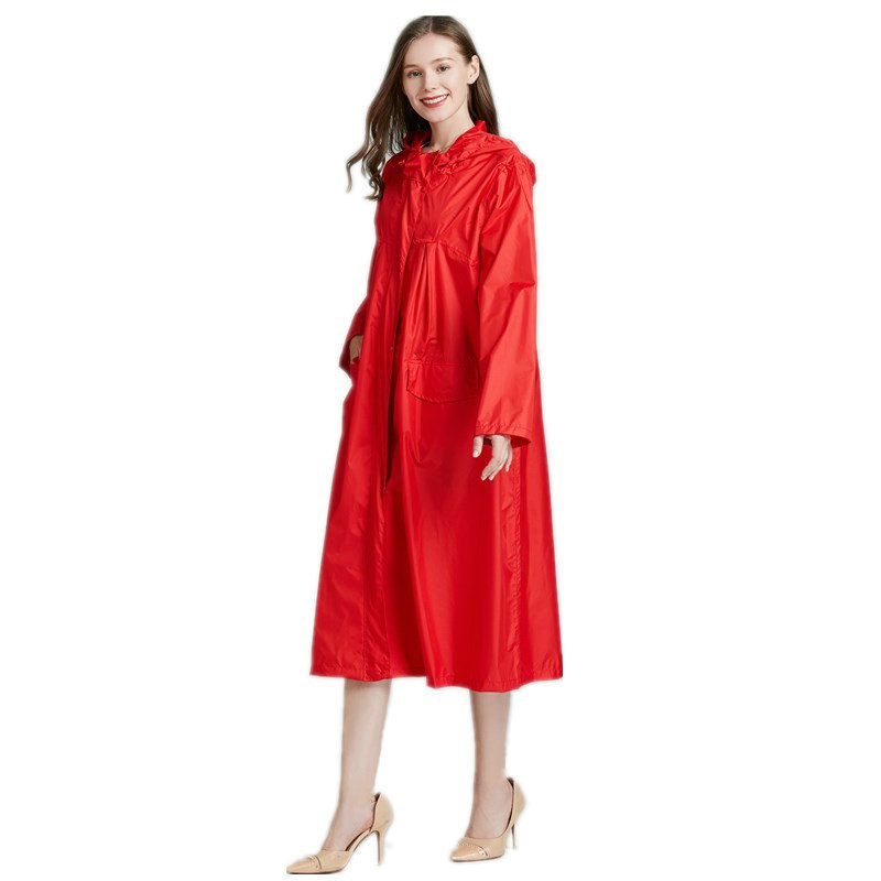 ผู้หญิงน้ําหนักเบาสีแดงสีดําBr - Women'S Fashion Raincoat บทวิจารณ์และราคา