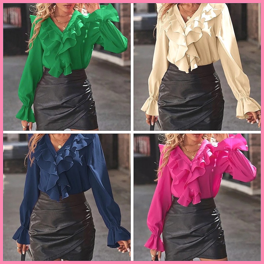 เสื้อเบลาส์แฟชั่นปี 2025 คอวี  - Women Top Fashion บทวิจารณ์และราคา