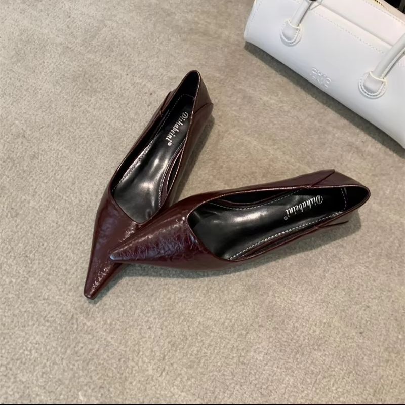 รองเท้าส้นเตี้ยหัวแหลมสำหรับผู - Women Fashion Heels บทวิจารณ์และราคา