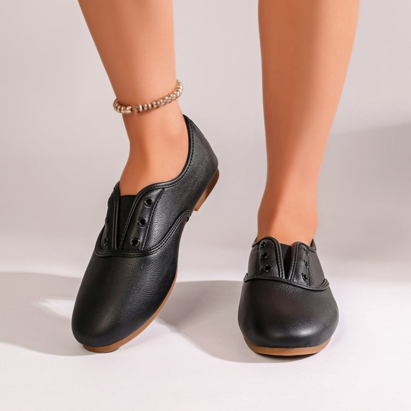 รองเท้าส้นเตี้ยทรงกลมสีพื้นสไต - Women Fashion Heels บทวิจารณ์และราคา