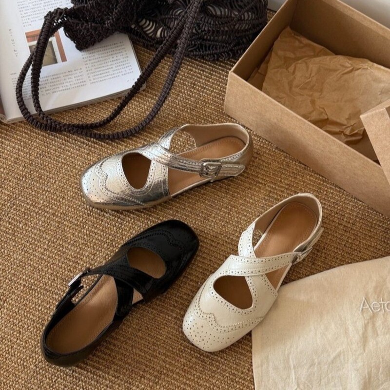 รองเท้าส้นเตี้ยแบบแมรี่เจนลายด - Women'S Fashion Loafers บทวิจารณ์และราคา