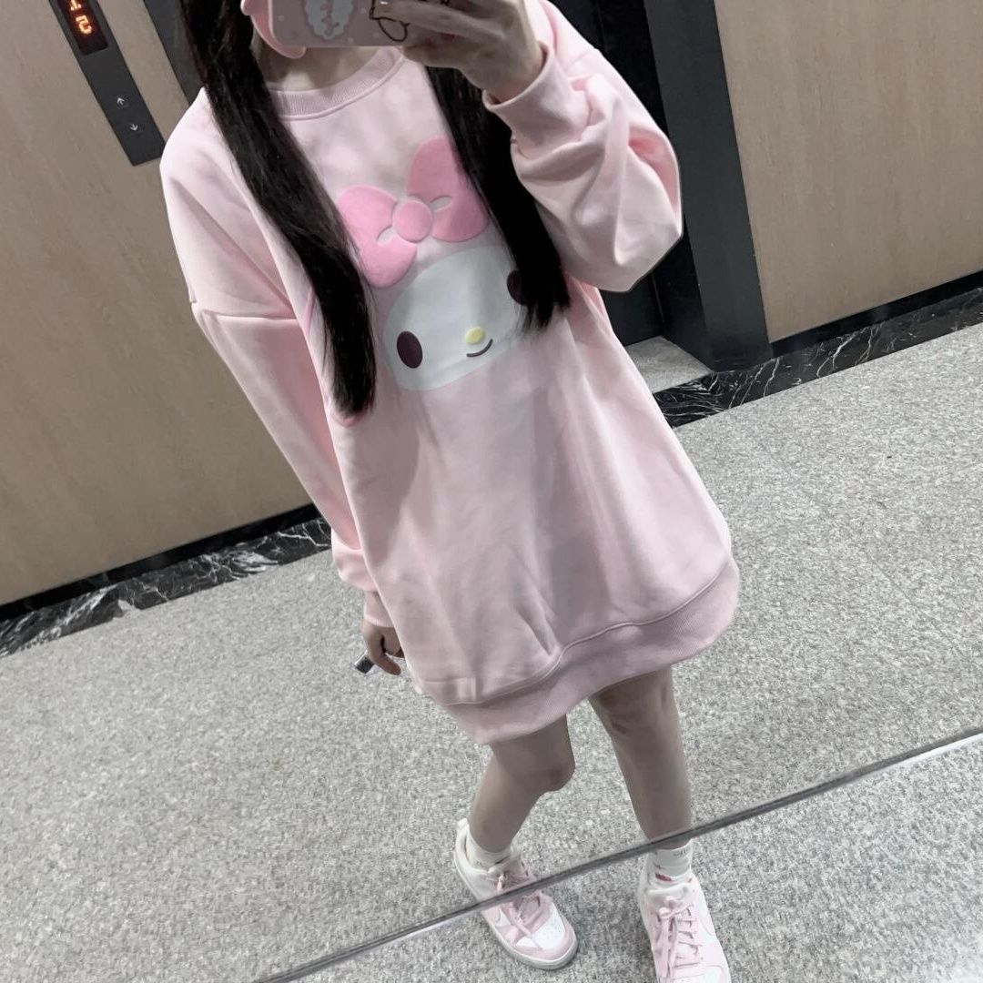 เสื้อฮู้ดดี้แขนยาวพิมพ์ลายซานร - Hoodie Women Oversized บทวิจารณ์และราคา