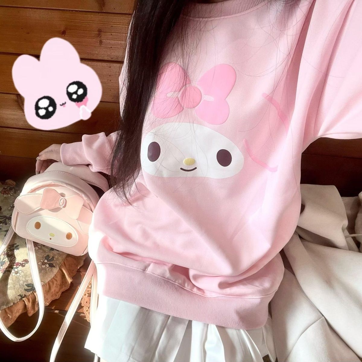 เสื้อฮู้ดดี้แขนยาวพิมพ์ลายซานร - Hoodie Women Oversized บทวิจารณ์และราคา