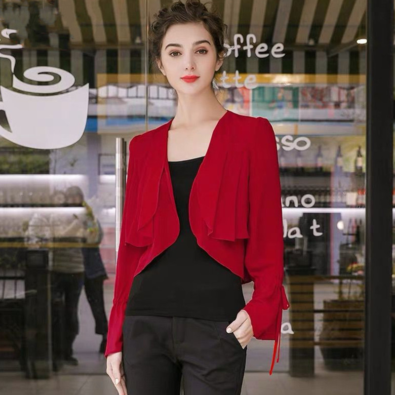 เสื้อคลุมชีฟองแขนระบายสำหรับผู - Kimono Cardigan Women บทวิจารณ์และราคา