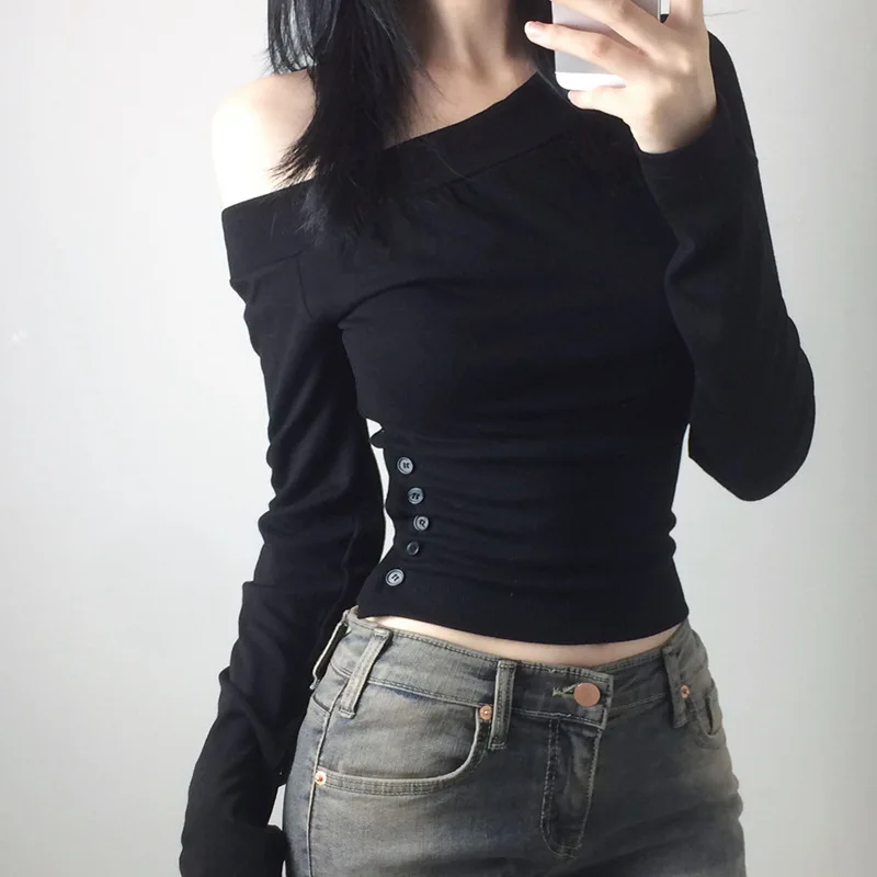 Y2K เสื้อยืดติดกระดุมสไตล์วินเ - Women Top Fashion บทวิจารณ์และราคา