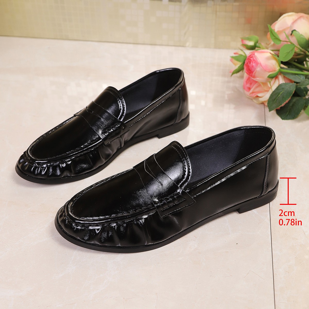 รองเท้าแฟลตสไตล์อังกฤษสีดำสำหร - Women'S Fashion Loafers บทวิจารณ์และราคา