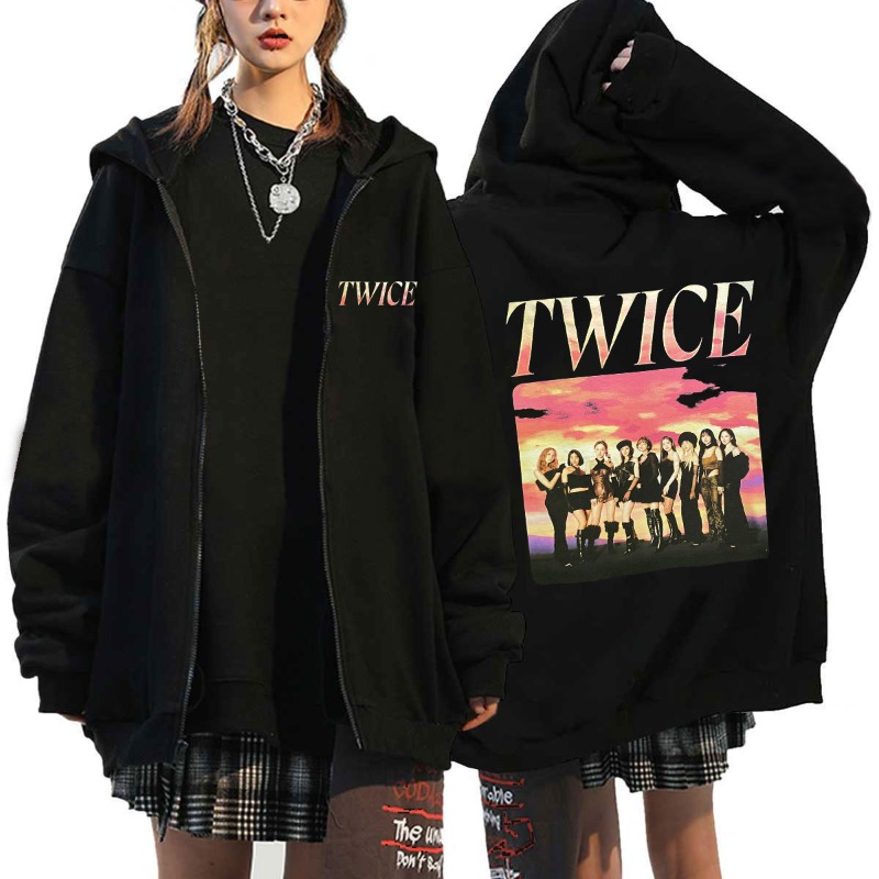 เสื้อฮู้ดซิปพิมพ์ลายกราฟิกสไตล - Hoodie Women Oversized บทวิจารณ์และราคา