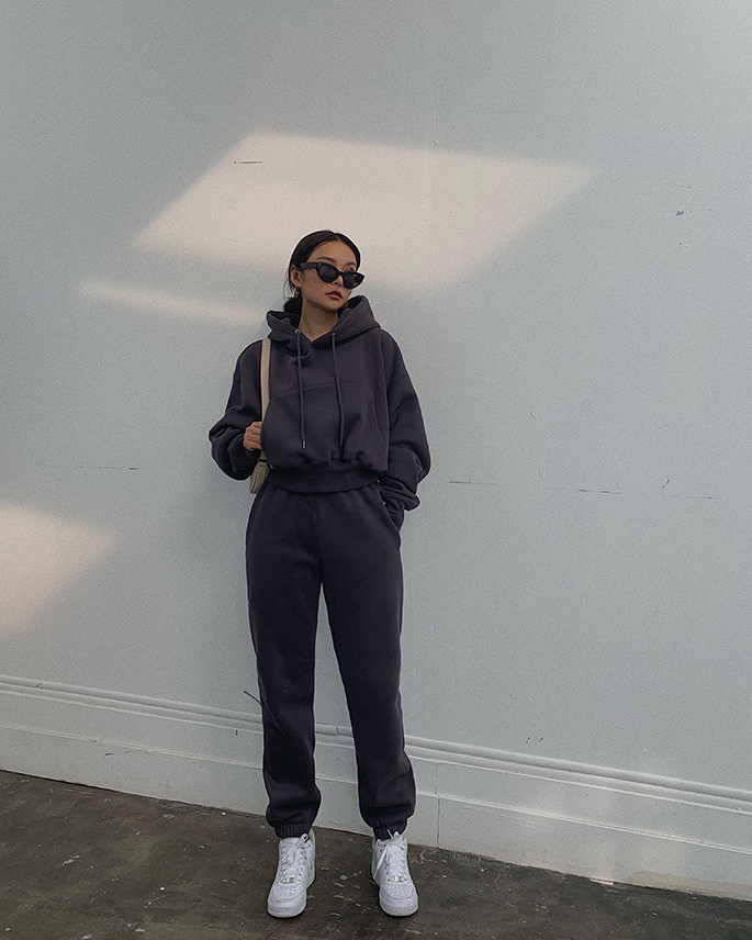 ขายสีแยกสตรี Tracksuits ชุดกีฬ - Hoodie Women Oversized บทวิจารณ์และราคา