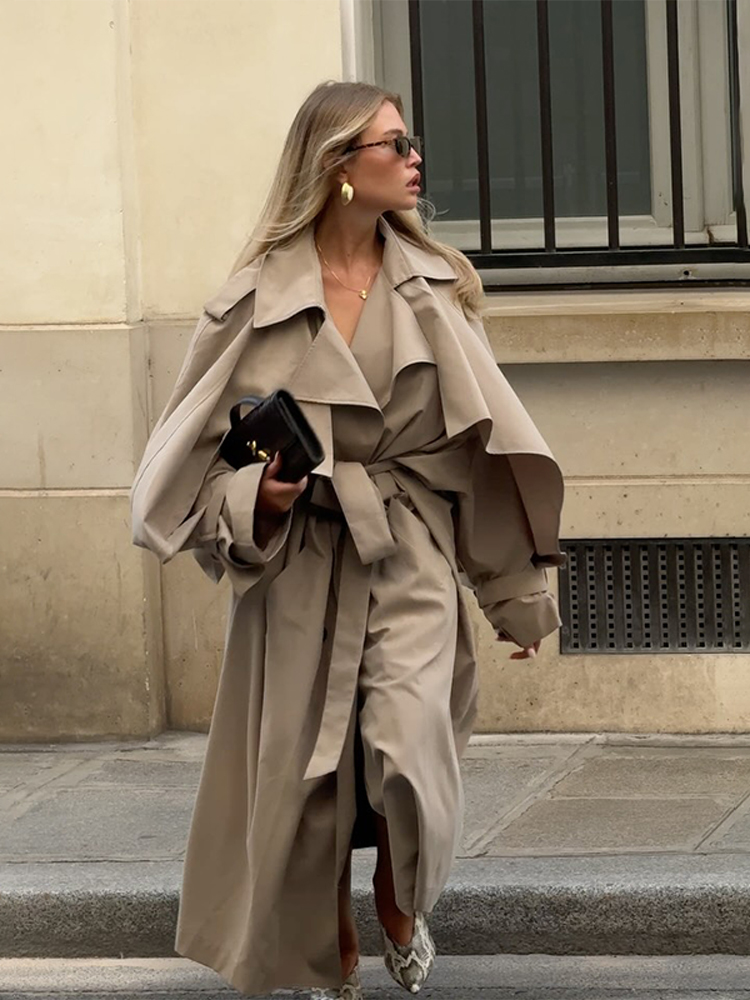 เสื้อโค้ทเทรนช์คอปกแข็งแบบผูกเ - Women'S Fashion Raincoat บทวิจารณ์และราคา